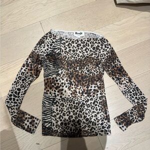 Rouje Animal Print Long Sleeve Top